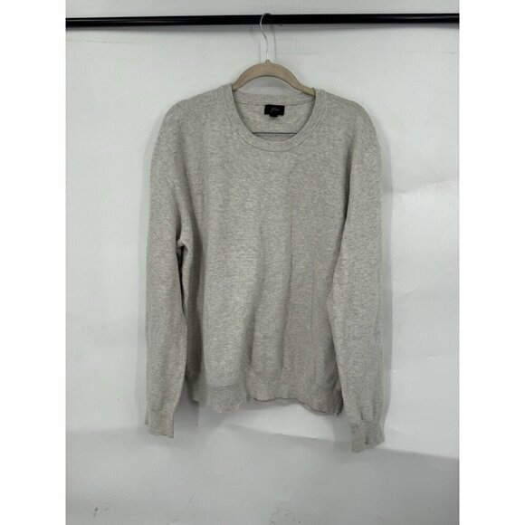 J. Crew Cotton Crewneck Sweater Men’s Large Silver Knit Minimalist Preppy Casual - Picture 1 of 8